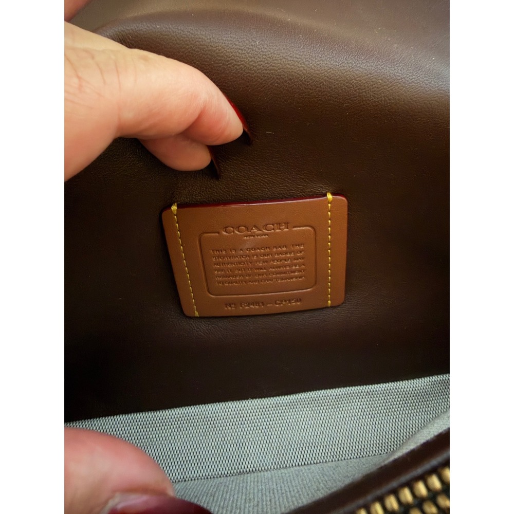 Coach Tabby Shoulder Bag 26 Quilted Brass/Maple Nappa Leather CP150 - Picture 7 of 10
